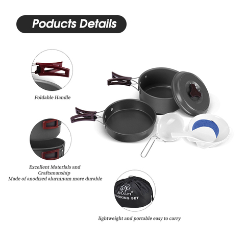 Кемпинговый алюминиевый крапчатый набор посуды для кемпинга